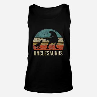 Funny Uncle Dinosaur Daddy Dad Gift 2 3 4 Kids Unclesaurus Unisex Tank Top | Crazezy UK