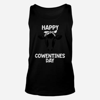 Funny Valentines Day Gift Cow Pun Happy Cowentines Farm Unisex Tank Top | Crazezy