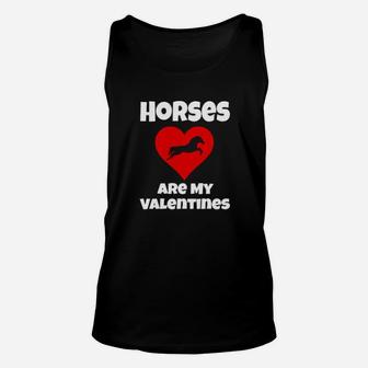 Funny Valentines Day Horses Are My Valentines Unisex Tank Top - Monsterry