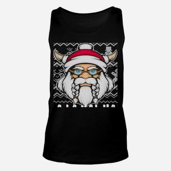 Funny Viking Christmas Deck The Halls With Skulls And Bodies Unisex Tank Top | Crazezy