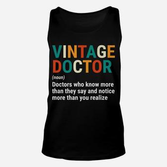 Funny Vintage Doctor Definition Noun Medical Unisex Tank Top | Crazezy