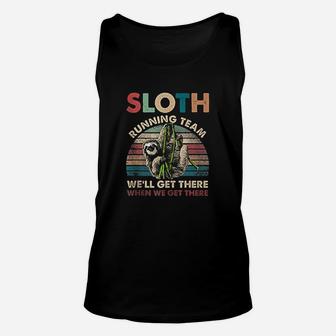 Funny Vintage Sloth Running Team Marathon Runners Jogging Unisex Tank Top | Crazezy AU