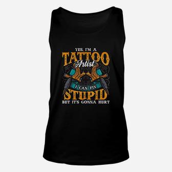 Funny Vintage Tattoo Artist Quote Tattooing Machine Unisex Tank Top | Crazezy