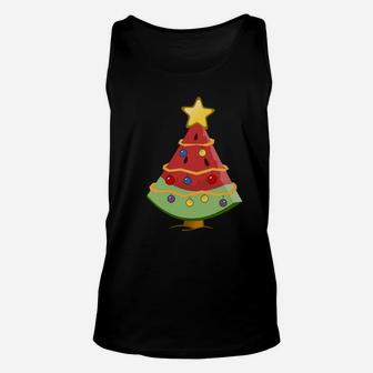 Funny Watermelon Christmas Tree With Lights Xmas Sweatshirt Unisex Tank Top | Crazezy CA