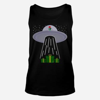 Funny Xmas Believe Alien Ufo - Ugly Christmas Sweatshirt Unisex Tank Top | Crazezy