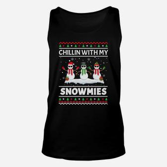 Funny Xmas Chillin With My Snowmies Christmas Ugly Unisex Tank Top | Crazezy DE