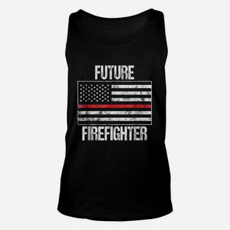 Future Firefighter Us Red Line Flag Fireman Unisex Tank Top | Crazezy DE