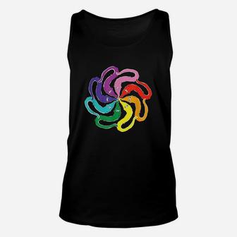 Fuzzy Worm On A String Meme Rainbow Mandala Unisex Tank Top | Crazezy
