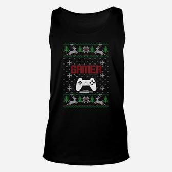 Gamer Christmas Sweatshirt Xmas Gaming Gifts Retro Unisex Tank Top | Crazezy AU