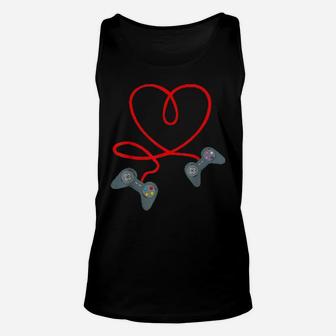 Gamer Valentines Day Heart Video Controller Unisex Tank Top - Monsterry AU