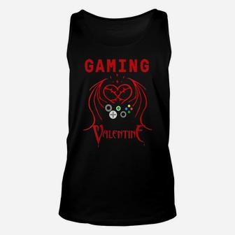 Gaming Is My Valentine Gamer Valentines Day Gift Unisex Tank Top - Monsterry AU