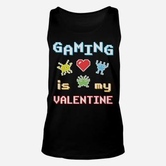 Gaming Is My Valentine Retro Pixel Unisex Tank Top - Monsterry AU