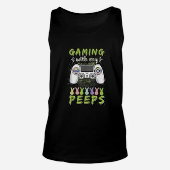 Gaming With My Easter Peeps Funny Gaming Bunny Unisex Tank Top | Crazezy AU