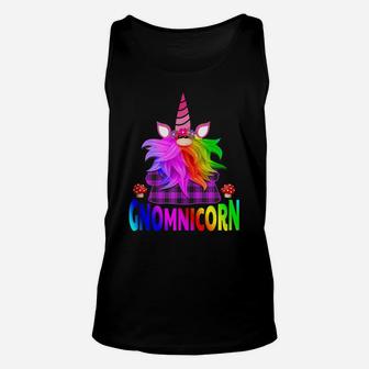 Garden Gnome Unicorn Gnomnicorn Funny Mushroom Buffalo Plaid Unisex Tank Top | Crazezy CA