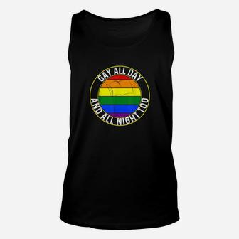 Gay All Day Gay Pride Coming Out Lgbtq Rainbow Unisex Tank Top - Monsterry