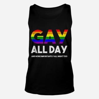 Gay All Day Gay Pride Lgbtq Rainbow Coming Out Unisex Tank Top - Monsterry
