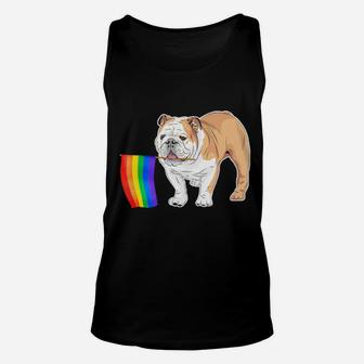 Gay Lgbt Pride Flag English Bulldog For Dogs Owners Unisex Tank Top - Monsterry