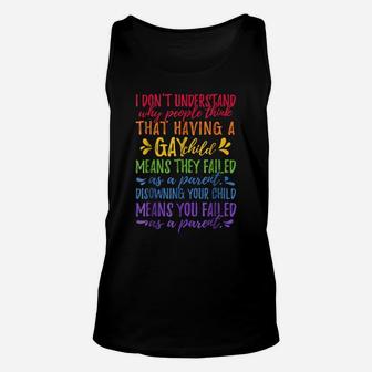 Gay Pride - Proud Parent Mom Dad Parenting Quote T-Shirt Unisex Tank Top | Crazezy AU