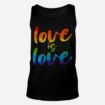 Gay Pride Rainbow Lgbt Love Is Love Unisex Tank Top | Crazezy
