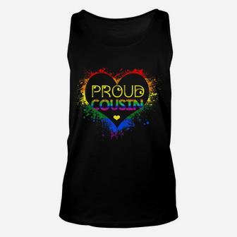 Gay Pride Shirt Proud Cousin Lgbt Parent Shirt Lgbtq Month Unisex Tank Top | Crazezy UK