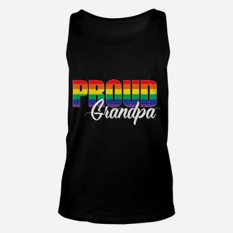 Gay Pride Shirt Proud Grandpa Lgbt Ally For Family Rainbow Unisex Tank Top - Monsterry AU