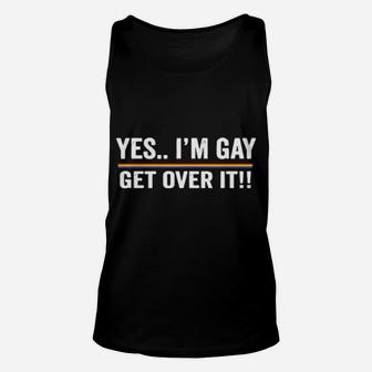 Gay Sarcastic Get Over It Cool Pride Rainbow Colors Women Unisex Tank Top - Monsterry