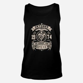 Geburt von Legenden 1974 Oktober Herren Unisex TankTop, Retro Geburtstagsdesign - Seseable