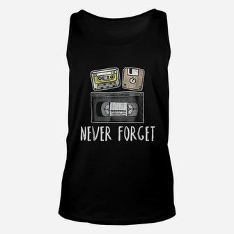 Geeky Never Forget Vintage Technology Unisex Tank Top | Crazezy