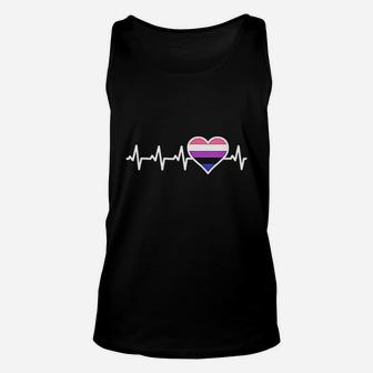 Genderfluid Nonbinary No Gender Fluid Heartbeat Outfit Unisex Tank Top | Crazezy UK