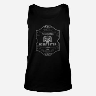 Geprüfter Bier Tester Unisex TankTop in Schwarz, Lustiges Trinker Tee - Seseable