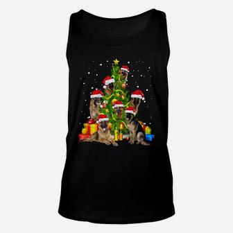 German Shepherd Christmas Tree Gift X-Mas Santa Hat Sweatshirt Unisex Tank Top | Crazezy DE