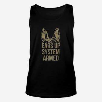 German Shepherd Ears Up System Armed Unisex Tank Top - Thegiftio UK