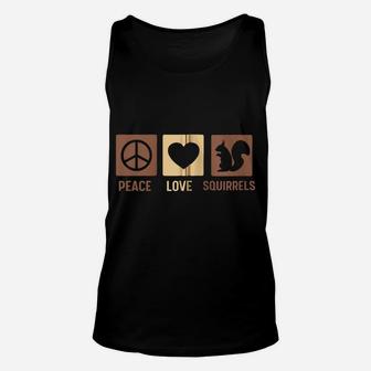 Gift For Squirrel Lovers - Peace Love Squirrels Zip Hoodie Unisex Tank Top | Crazezy