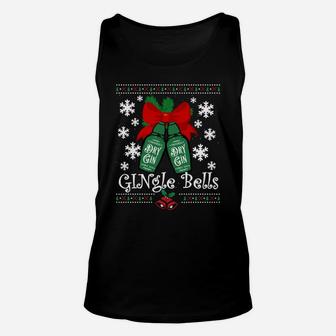 Gingle Bells Ugly Christmas Gin Mistletoe Xmas Sweatshirt Unisex Tank Top | Crazezy AU