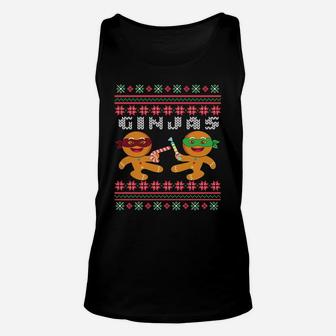 Ginjas Gingerbread Ninjas Funny Ugly Christmas Xmas Gift Sweatshirt Unisex Tank Top | Crazezy UK