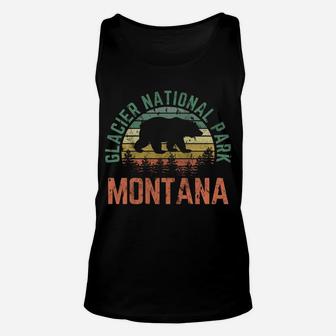Glacier National Park Montana Bear Nature Outdoors Vintage Unisex Tank Top | Crazezy CA
