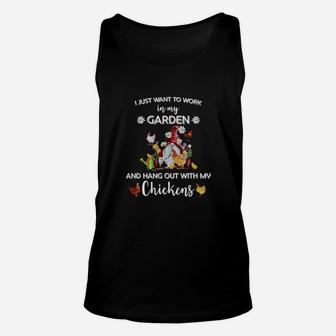 Gnome I Just Want To Work In My Garden And Hang Out With My Chickens Unisex Tank Top - Monsterry CA