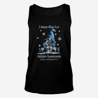 Gnome I Wear Blue For Autism Awareness Accept Understand Unisex Tank Top - Monsterry CA