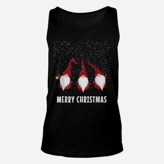 Gnome Santa Merry Christmas Snowing Funny Festive Holiday Unisex Tank Top | Crazezy