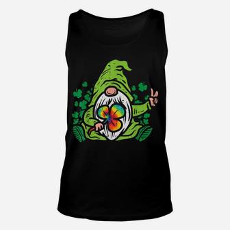 Gnome Tie Dye Shamrock Clover St Patricks Day Hippie Gift Unisex Tank Top | Crazezy AU