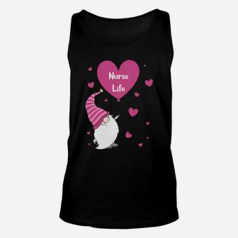 Gnome Valentine Nurse Life Unisex Tank Top - Monsterry