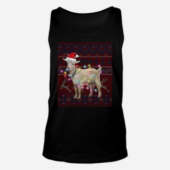 Goat Christmas Lights Ugly Sweater Goat Lover Gift Sweatshirt Unisex Tank Top | Crazezy UK