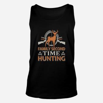 God First Family Second Time Hunting Unisex Tank Top - Monsterry CA