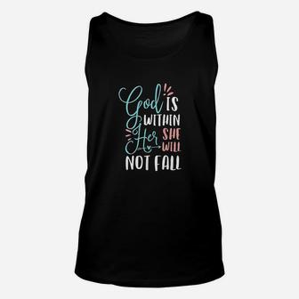 God Is Within Her Christian Scripture Unisex Tank Top | Crazezy