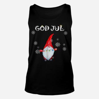 God Jul T Shirt Scandinavian Swedish Merry Christmas Gnome Unisex Tank Top | Crazezy