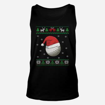 Golf Ball Ugly Christmas | Golfer Gift | Golfing Sweatshirt Unisex Tank Top | Crazezy