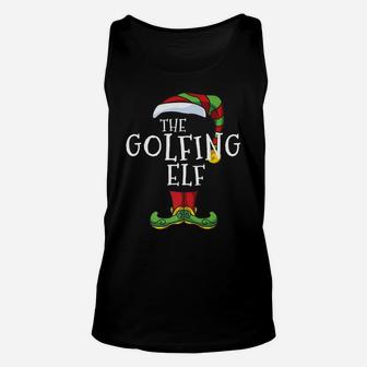 Golfing Elf Family Matching Christmas Group Gift Pajama Unisex Tank Top | Crazezy DE