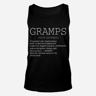 Gramps Definition Noun Grandpa Grandparents Day Funny Mens Unisex Tank Top | Crazezy CA