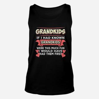 Grandkids Grandma Grandpa Funny Saying Grandparents Unisex Tank Top | Crazezy
