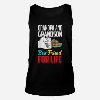 Grandpa And Grandson Best Friend For Life Autism Grandpa Unisex Tank Top | Crazezy